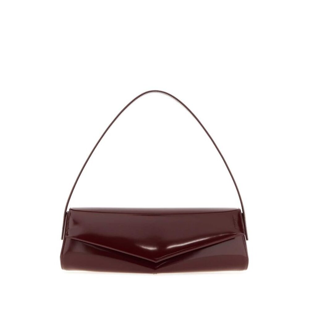 Jil Sander Women Burgundy Leather Kante Shoulder Bag